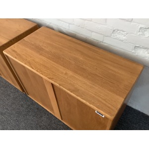 Pair Of Ercol Windsor Sideboard Cabinets In Light Finish.