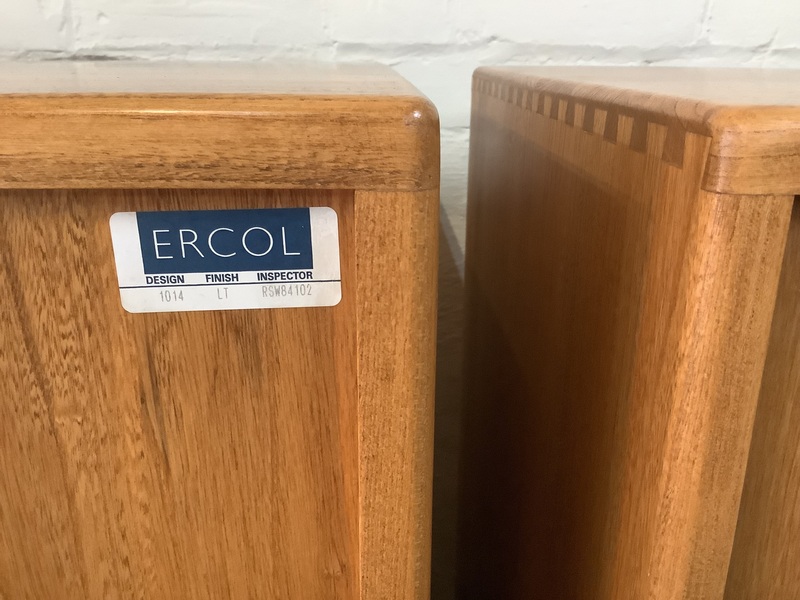 Pair Of Ercol Windsor Sideboard Cabinets In Light Finish.