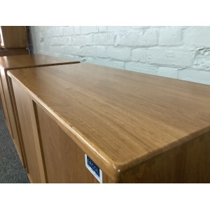 Pair Of Ercol Windsor Sideboard Cabinets In Light Finish.