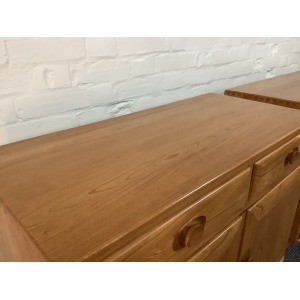 Pair Of Ercol Windsor Sideboard Cabinets In Light Finish.