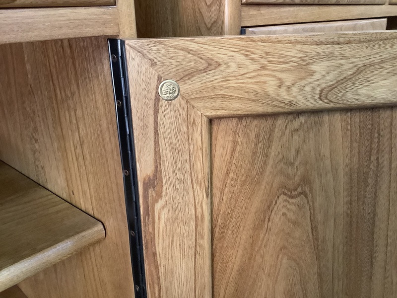 Pair Of Ercol Windsor Sideboard Cabinets In Light Finish.