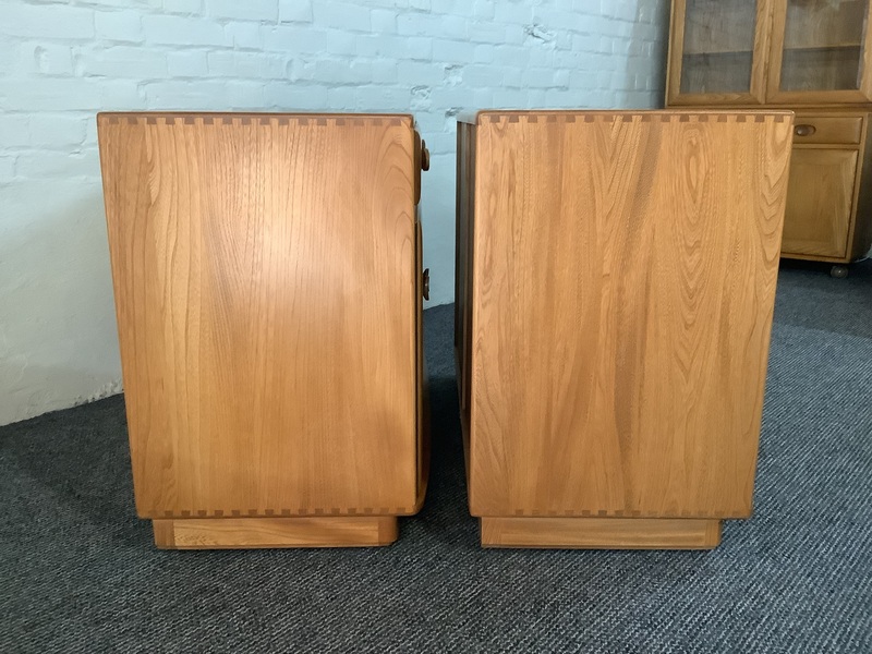 Pair Of Ercol Windsor Sideboard Cabinets In Light Finish.