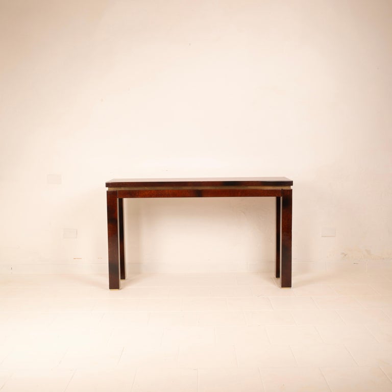 Parchment console table by Aldo Tura 1960