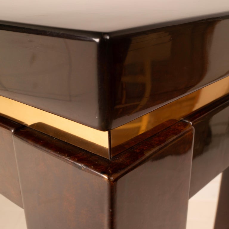 Parchment console table by Aldo Tura 1960