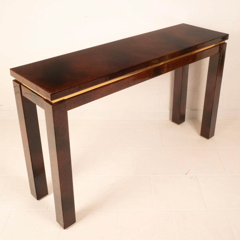 Parchment console table by Aldo Tura 1960