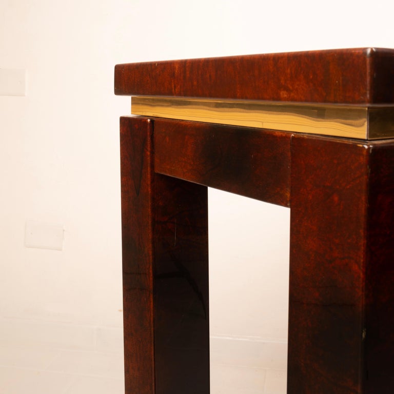 Parchment console table by Aldo Tura 1960
