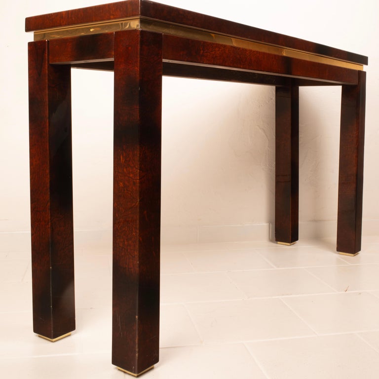 Parchment console table by Aldo Tura 1960