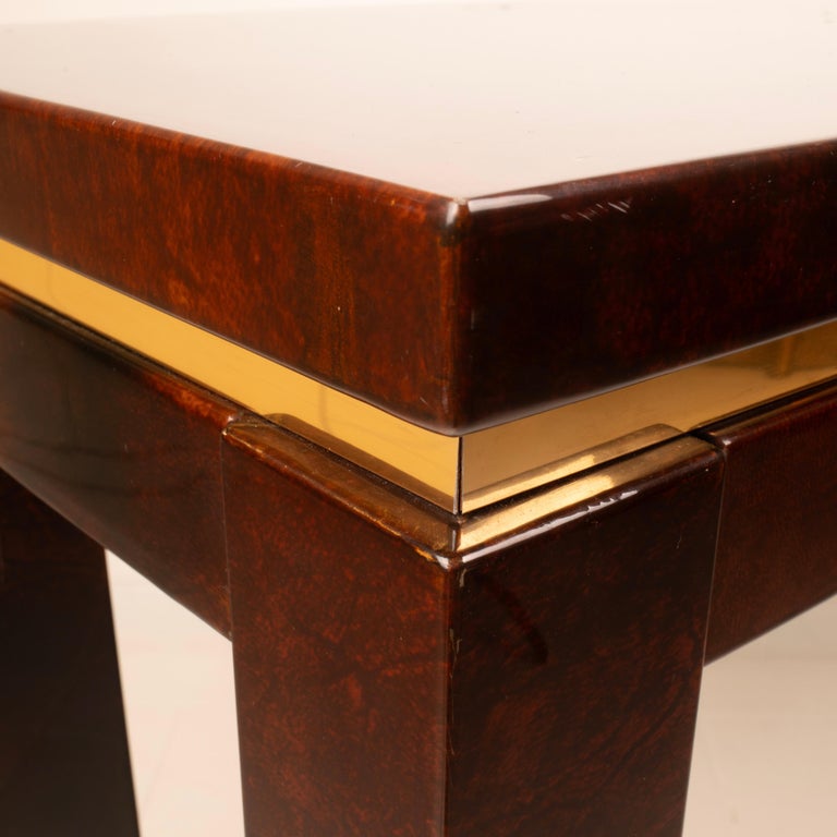 Parchment console table by Aldo Tura 1960