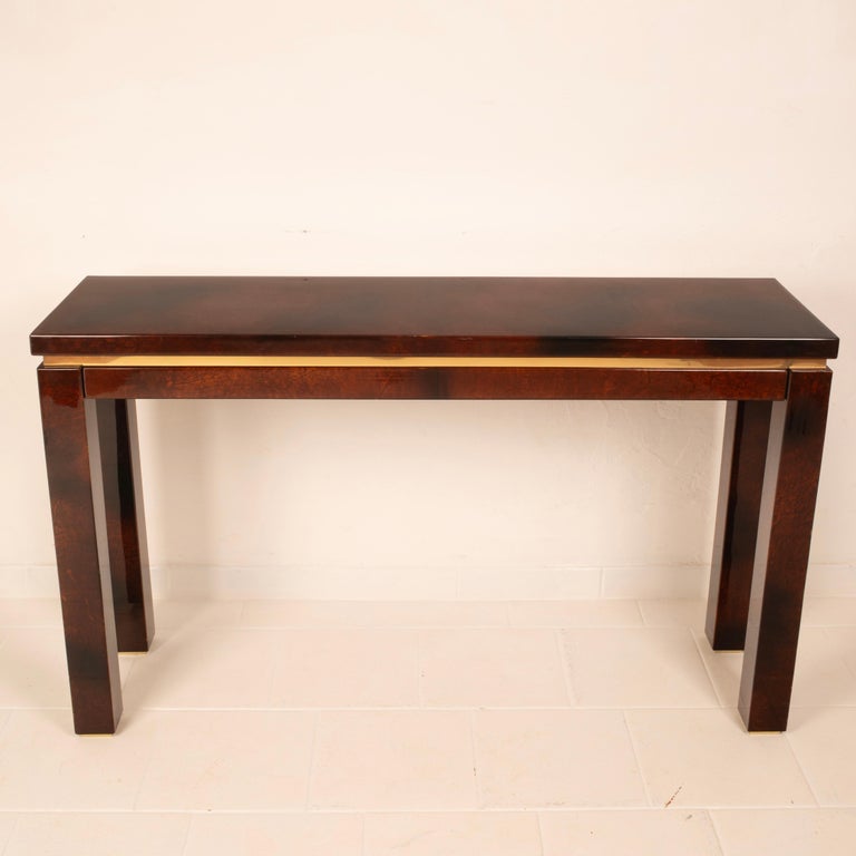 Parchment console table by Aldo Tura 1960