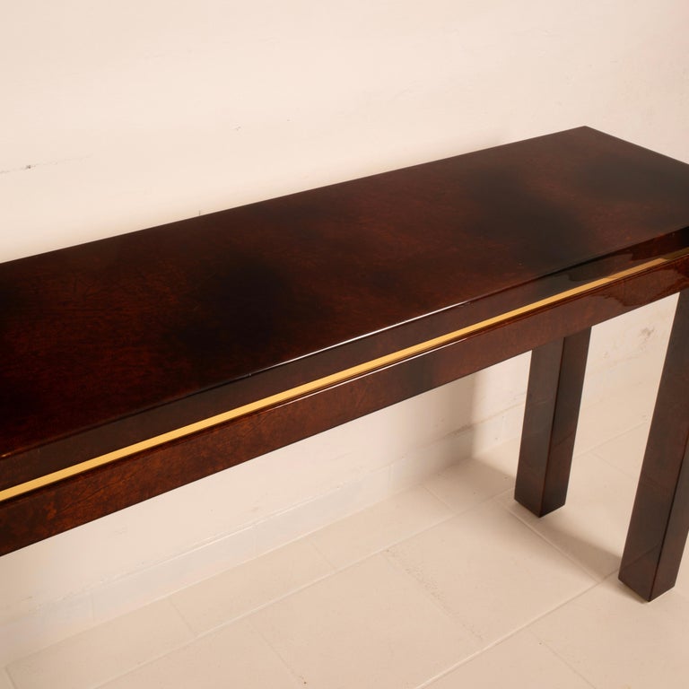 Parchment console table by Aldo Tura 1960