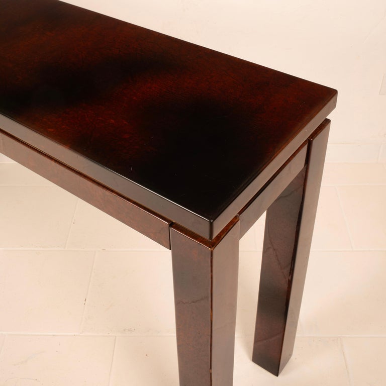 Parchment console table by Aldo Tura 1960