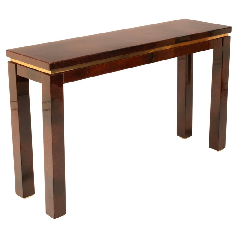 Parchment console table by Aldo Tura 1960