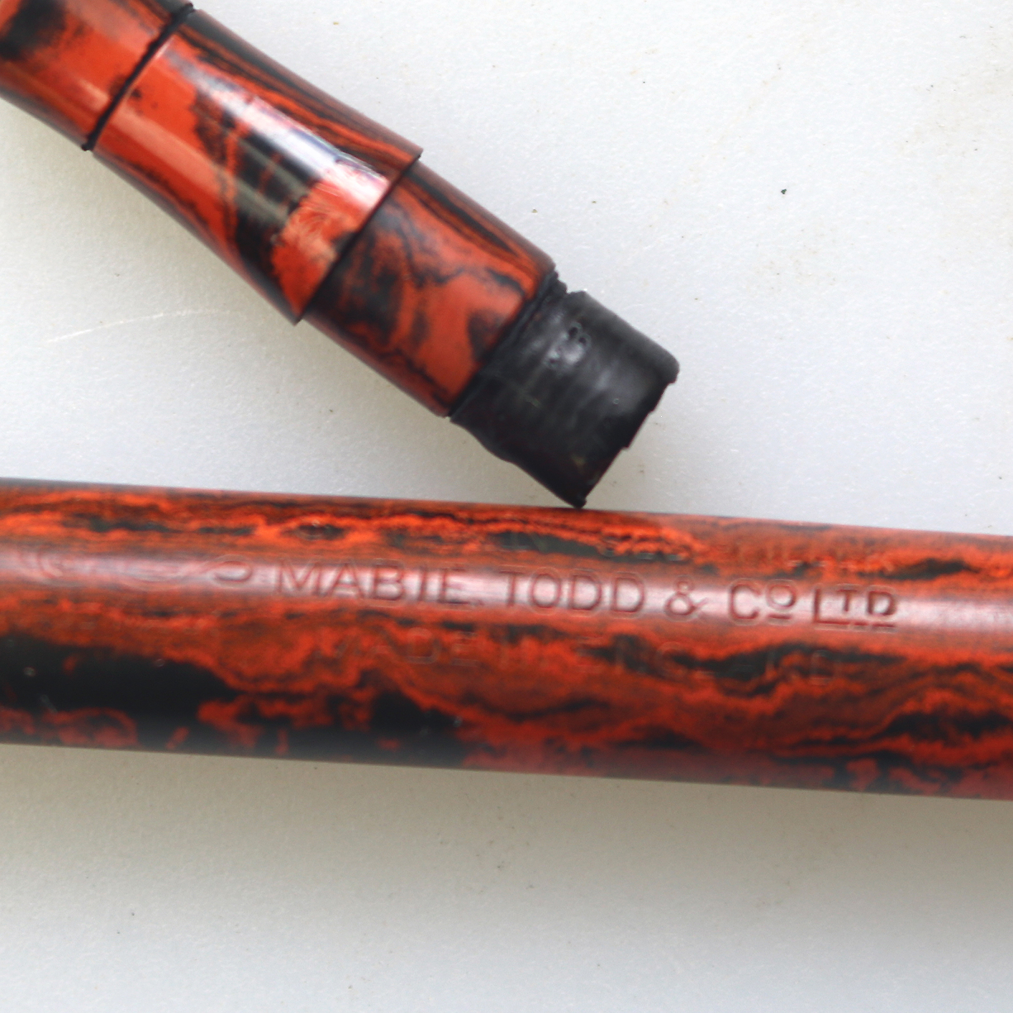 A good antique Swan Mabie & Todd Marbled Fountain Pen 9ct Gold & 14ct Nib C.1929