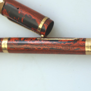 A good antique Swan Mabie & Todd Marbled Fountain Pen 9ct Gold & 14ct Nib C.1929