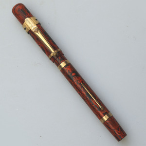 A good antique Swan Mabie & Todd Marbled Fountain Pen 9ct Gold & 14ct Nib C.1929