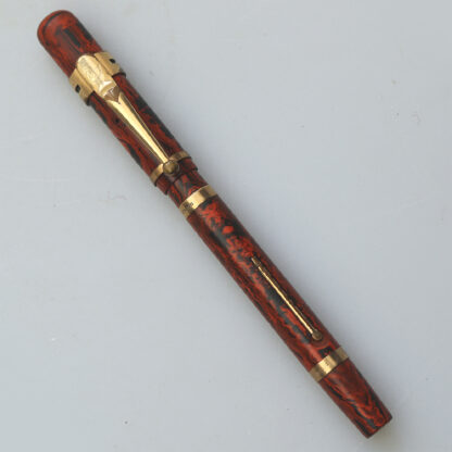 A good antique Swan Mabie & Todd Marbled Fountain Pen 9ct Gold & 14ct Nib C.1929 - Image 2