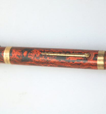 A good antique Swan Mabie & Todd Marbled Fountain Pen 9ct Gold & 14ct Nib C.1929 - Image 7