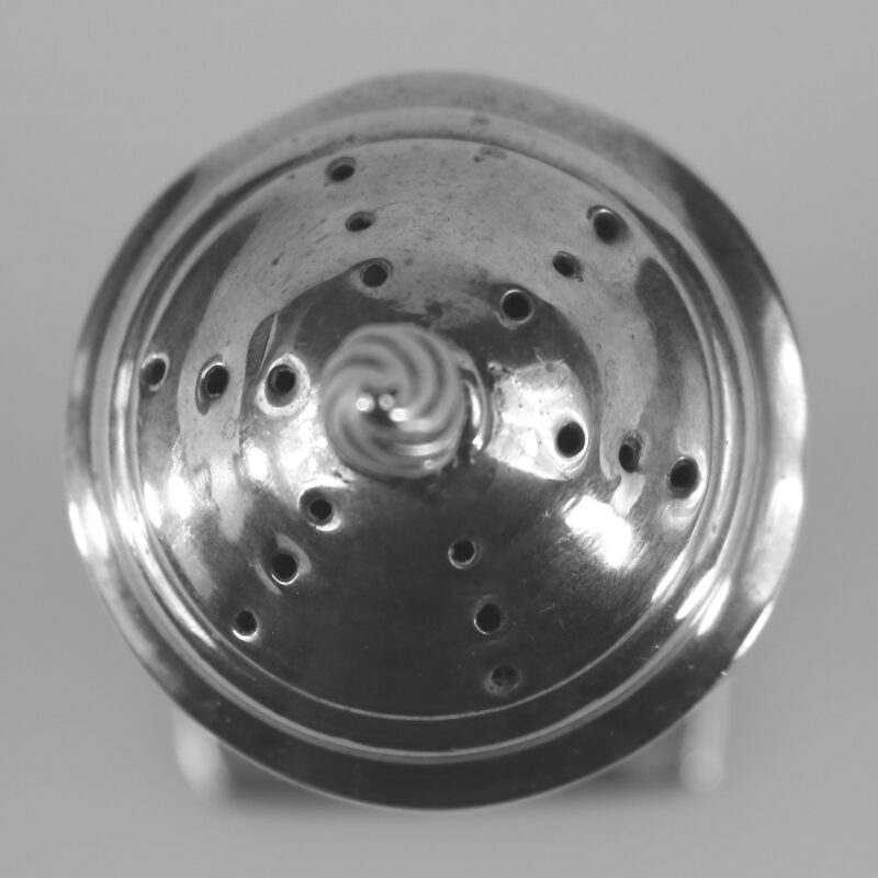 An antique Victorian English sterling solid silver pedestal Pepper Pot C.1896