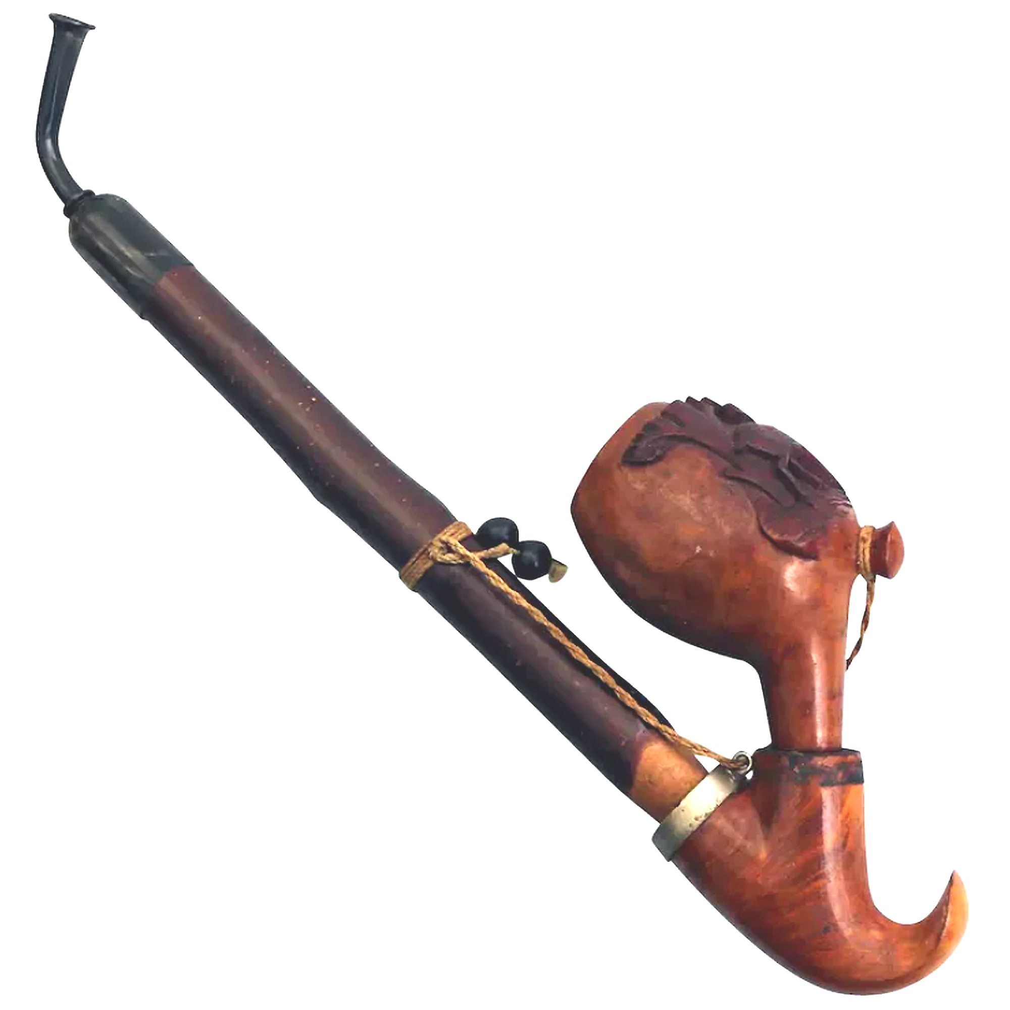 An antique Bavarian Black Forest carved Smokers Pipe C. late 19th/early 20thC
