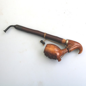 An antique Bavarian Black Forest carved Smokers Pipe C. late 19th/early 20thC