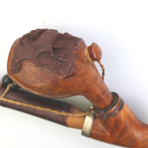 An antique Bavarian Black Forest carved Smokers Pipe C. late 19th/early 20thC
