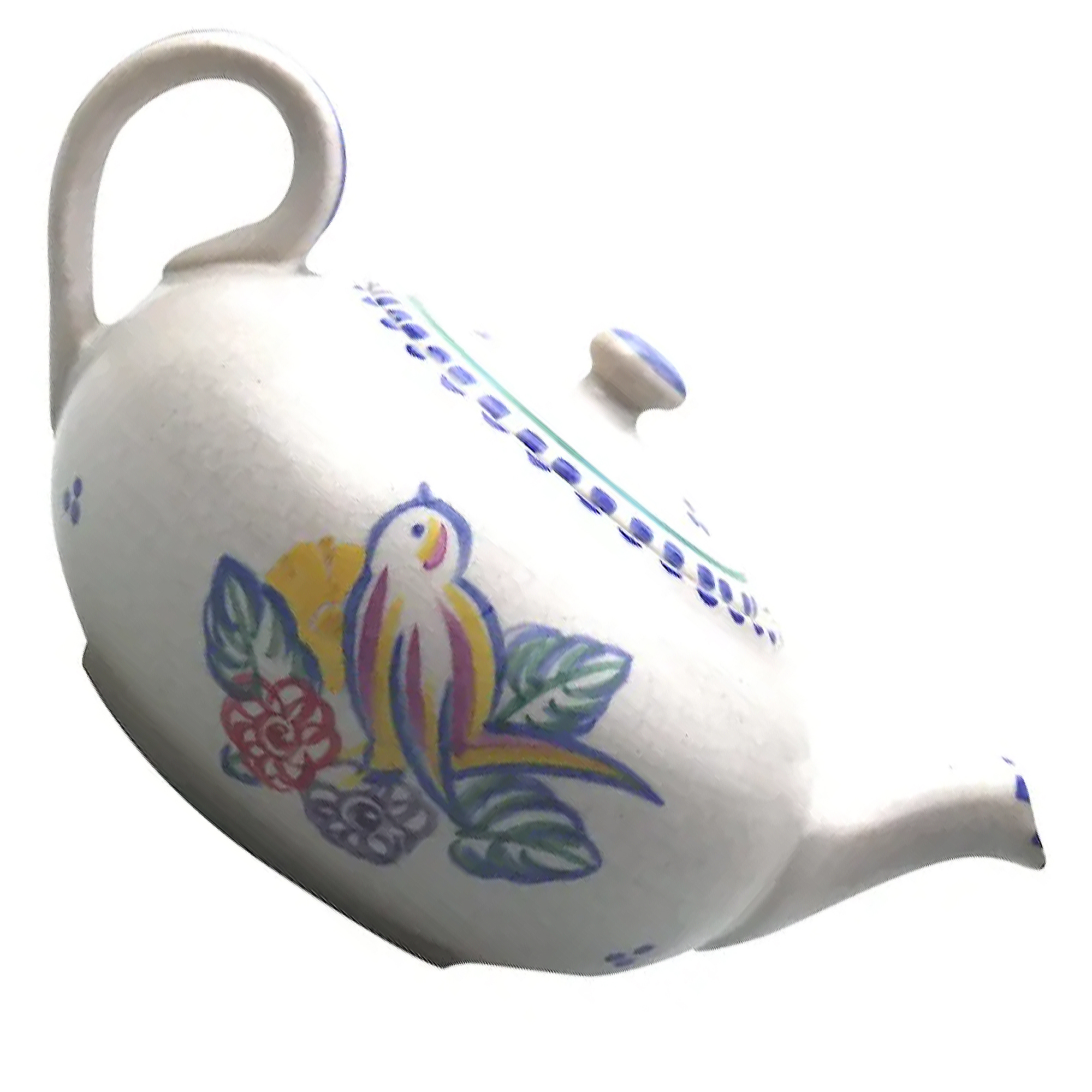 A scarce Art Deco Carter Stabler Adams Poole Pottery hand-painted Teapot C.1920