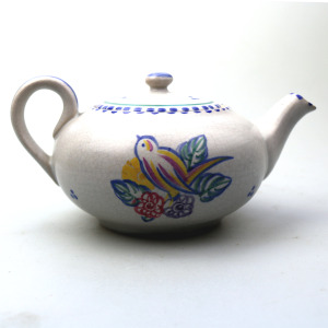 A scarce Art Deco Carter Stabler Adams Poole Pottery hand-painted Teapot C.1920