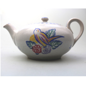 A scarce Art Deco Carter Stabler Adams Poole Pottery hand-painted Teapot C.1920