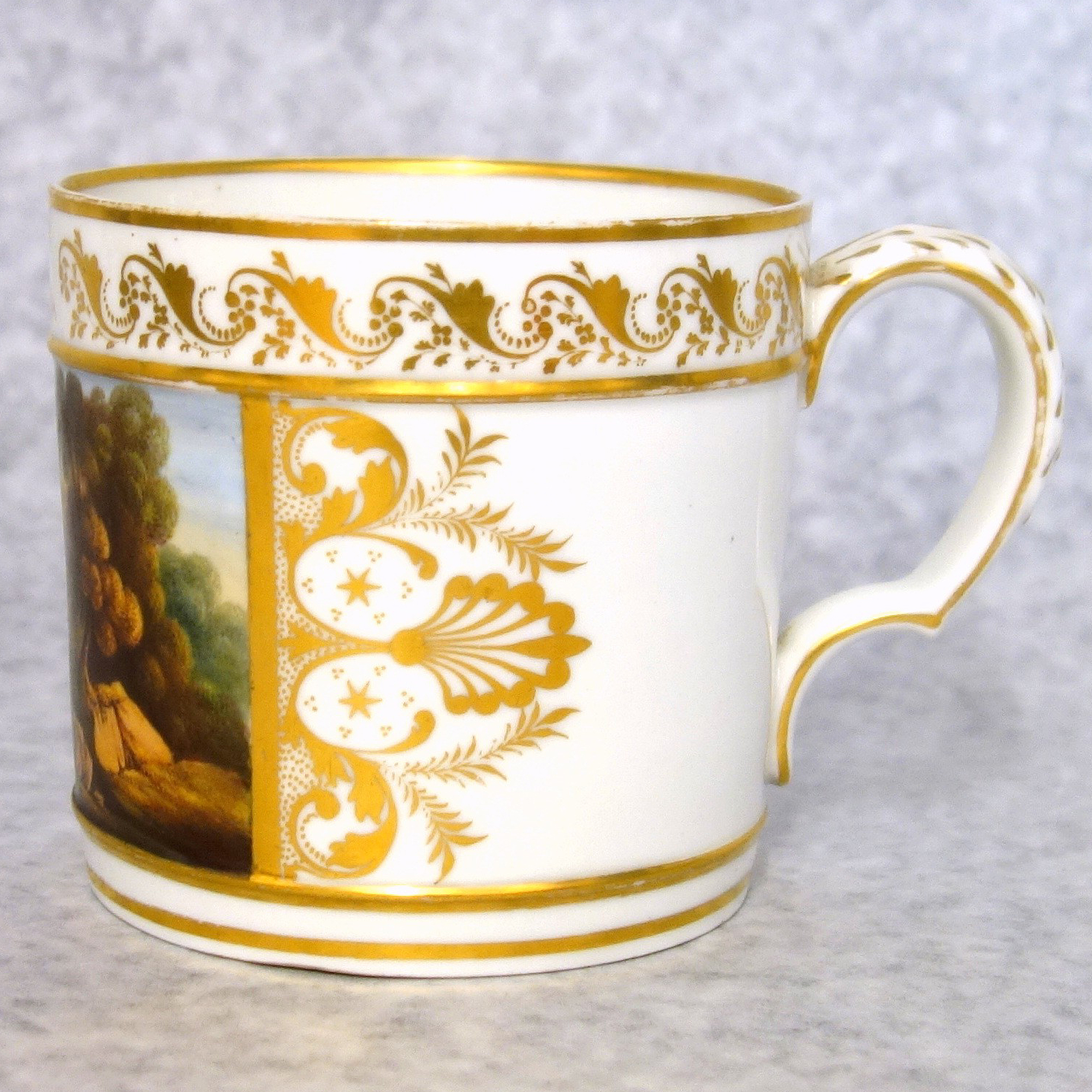 Antique Regency Derby porcelain hand painted & gilded Porter Mug C.early 19thC