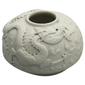 An extremely rare & fine antique Chinese Qing biscuit porcelain Brush Washer Ex. Wikramaratna Collection C.19th