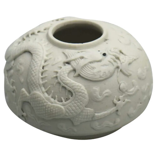 An extremely rare & fine antique Chinese Qing biscuit porcelain Brush Washer Ex. Wikramaratna Collection C.19th