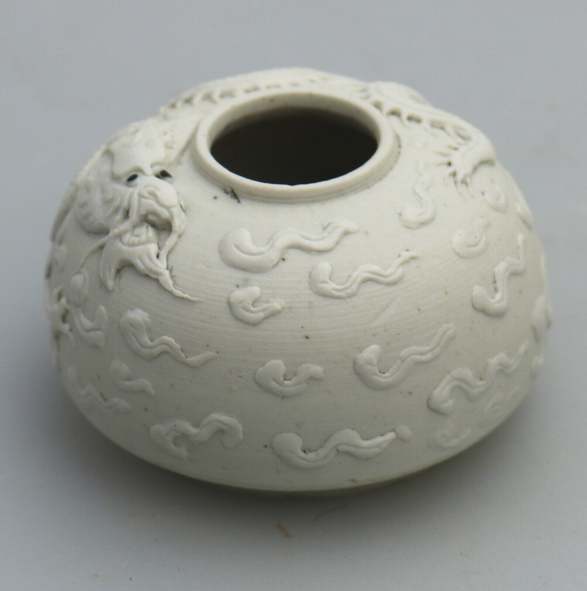 An extremely rare & fine antique Chinese Qing biscuit porcelain Brush Washer Ex. Wikramaratna Collection C.19th