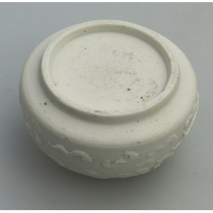 An extremely rare & fine antique Chinese Qing biscuit porcelain Brush Washer Ex. Wikramaratna Collection C.19th