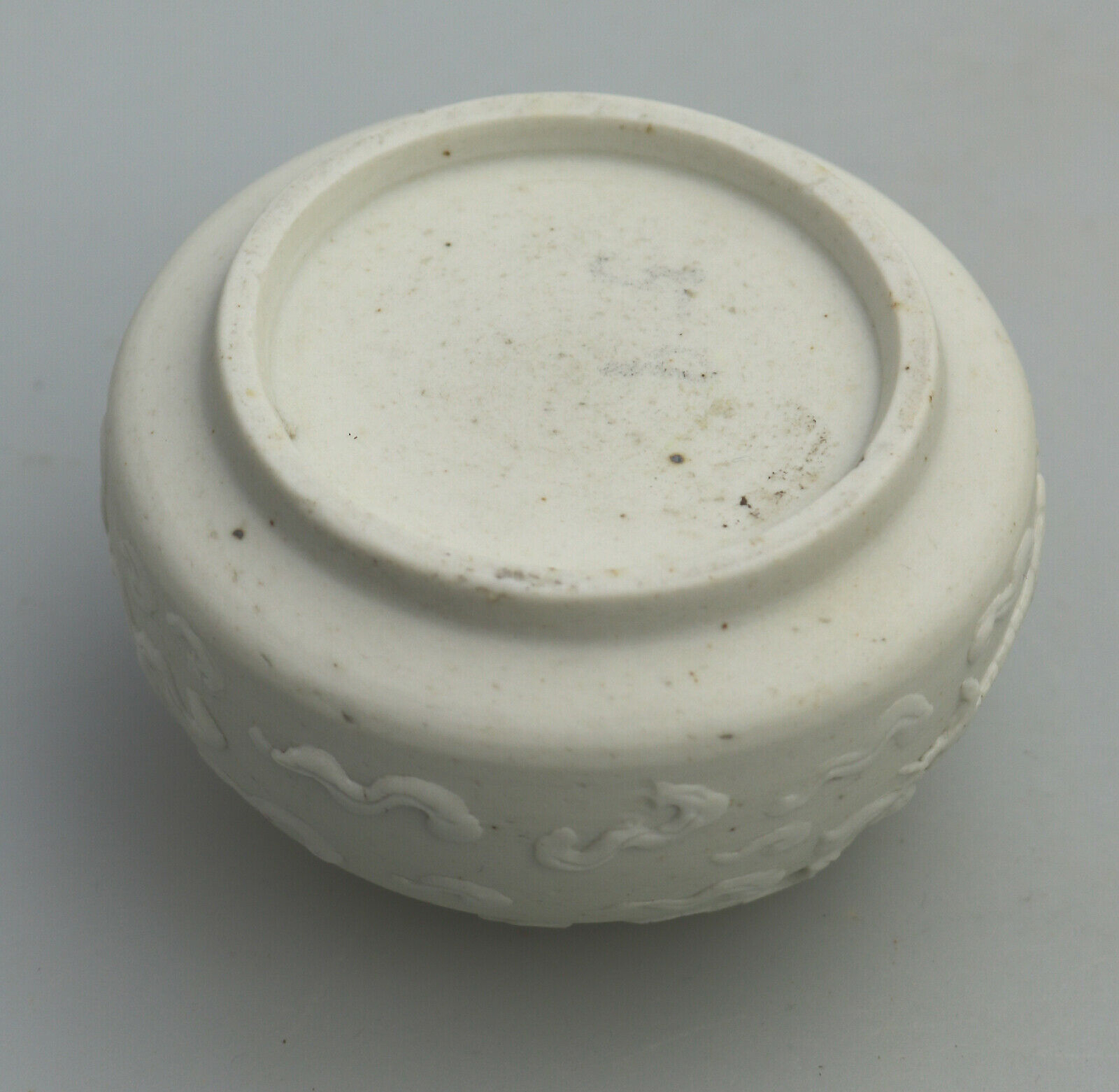 An extremely rare & fine antique Chinese Qing biscuit porcelain Brush Washer Ex. Wikramaratna Collection C.19th