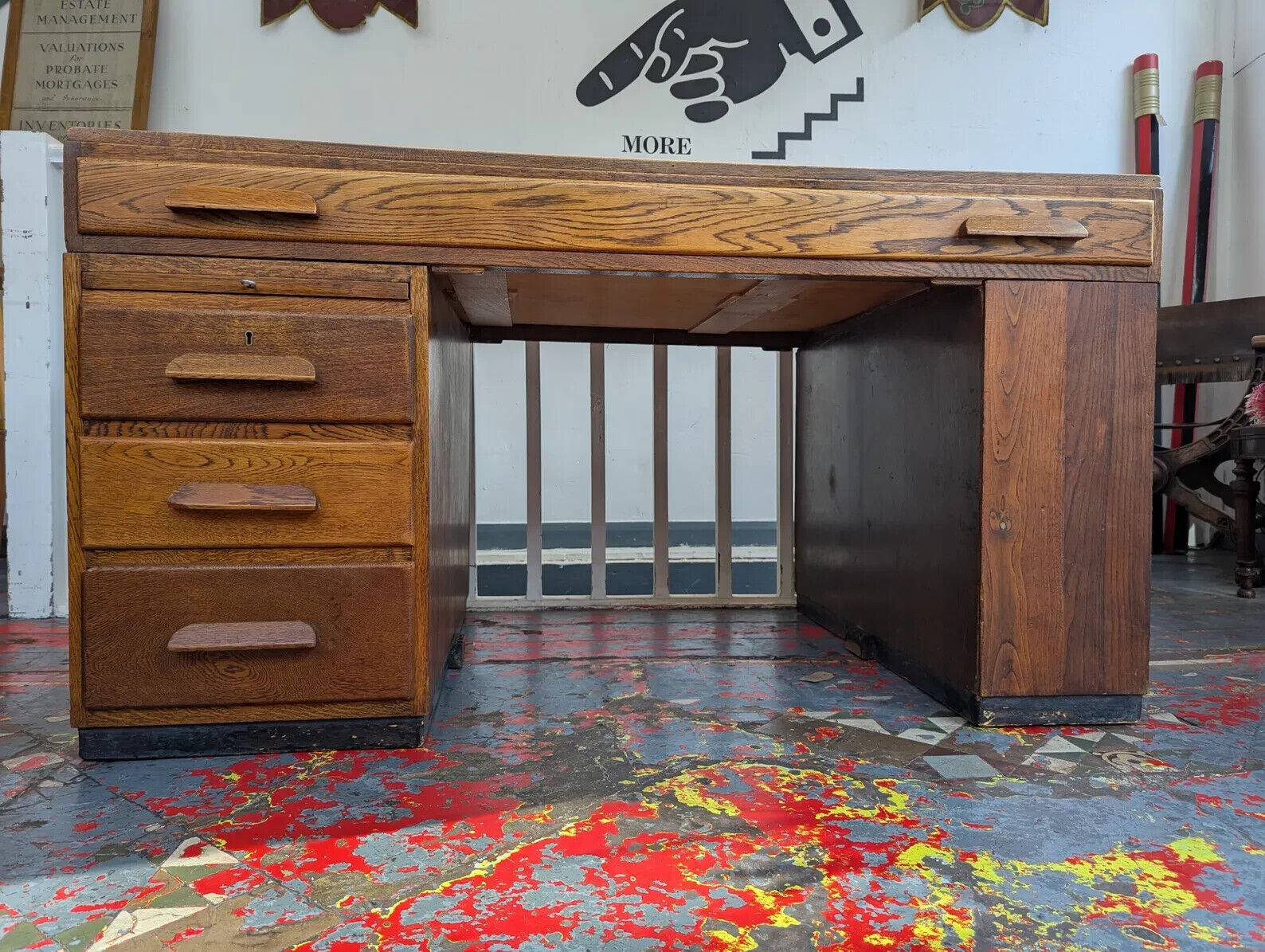 Rare 1930s Oak Architects/Artists Plan Desk or Chest. Antique/Vintage/Heals