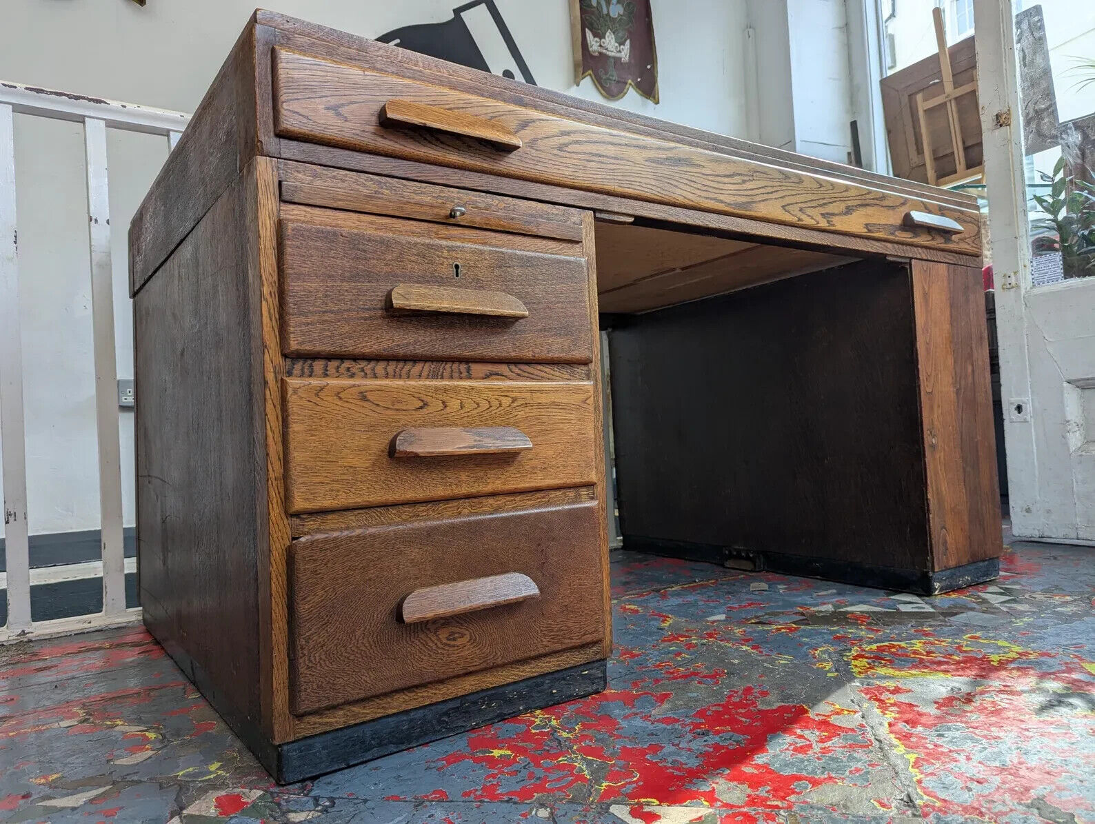 Rare 1930s Oak Architects/Artists Plan Desk or Chest. Antique/Vintage/Heals