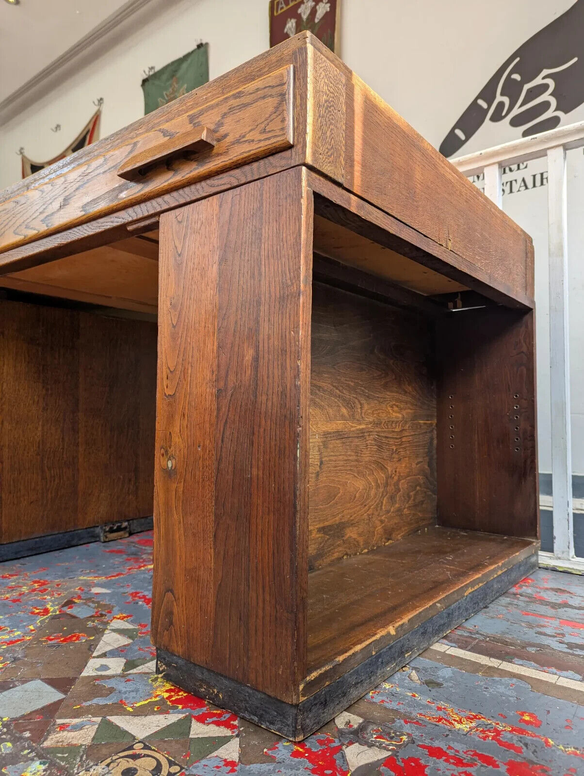 Rare 1930s Oak Architects/Artists Plan Desk or Chest. Antique/Vintage/Heals