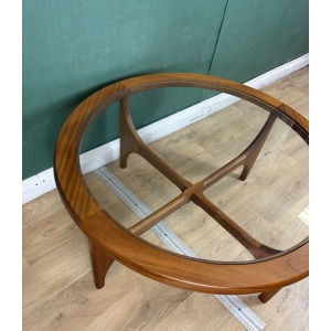 Retro Vintage Mid Century Teak Glass Top Coffee Table By Stonehill -Courier