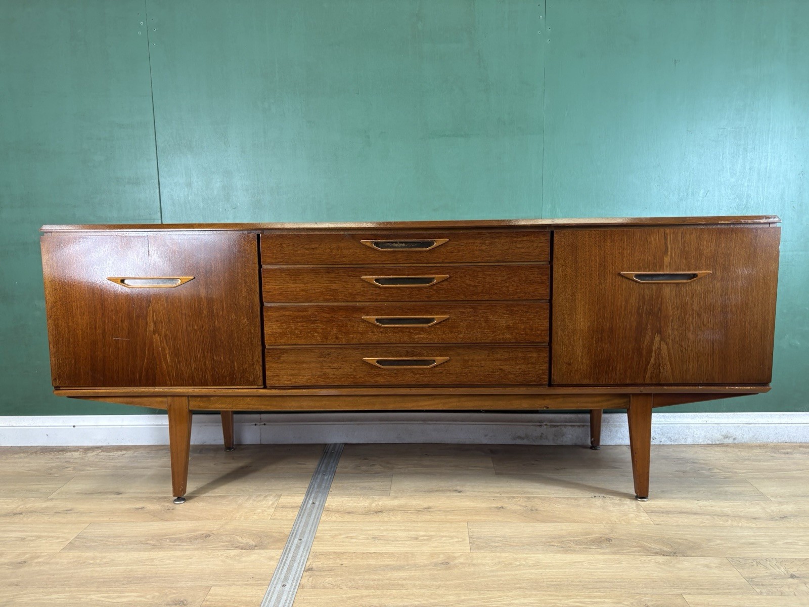 Retro Vintage Mid Century Teak Sideboard By Jentique Furniture-Courier