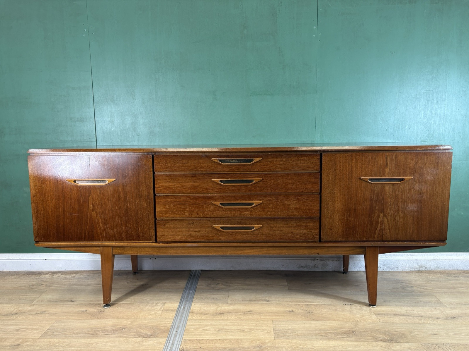 Retro Vintage Mid Century Teak Sideboard By Jentique Furniture-Courier