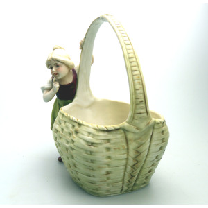 Antique Art Nouveau continental novelty porcelain Royal Dux Figural Vase C.1900