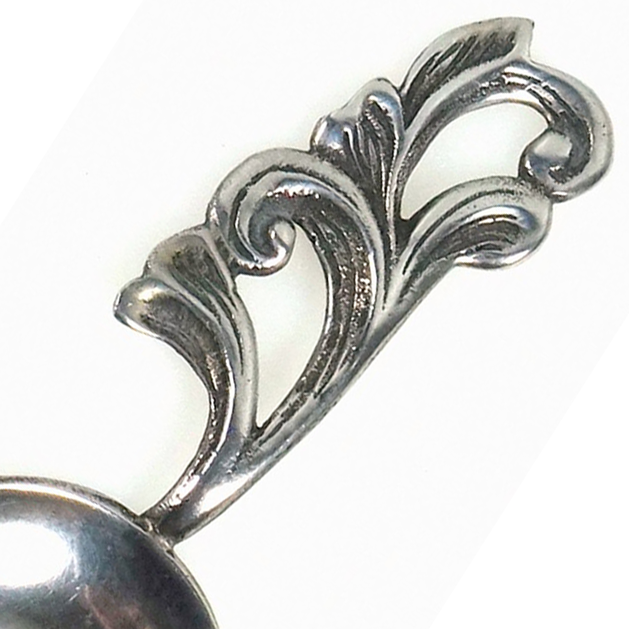 Art Nouveau design antique Scandinavian 830 solid silver cast Caddy Spoon 20g C.1940's
