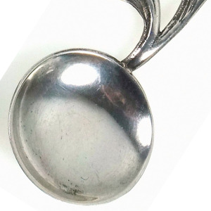 Art Nouveau design antique Scandinavian 830 solid silver cast Caddy Spoon 20g C.1940's