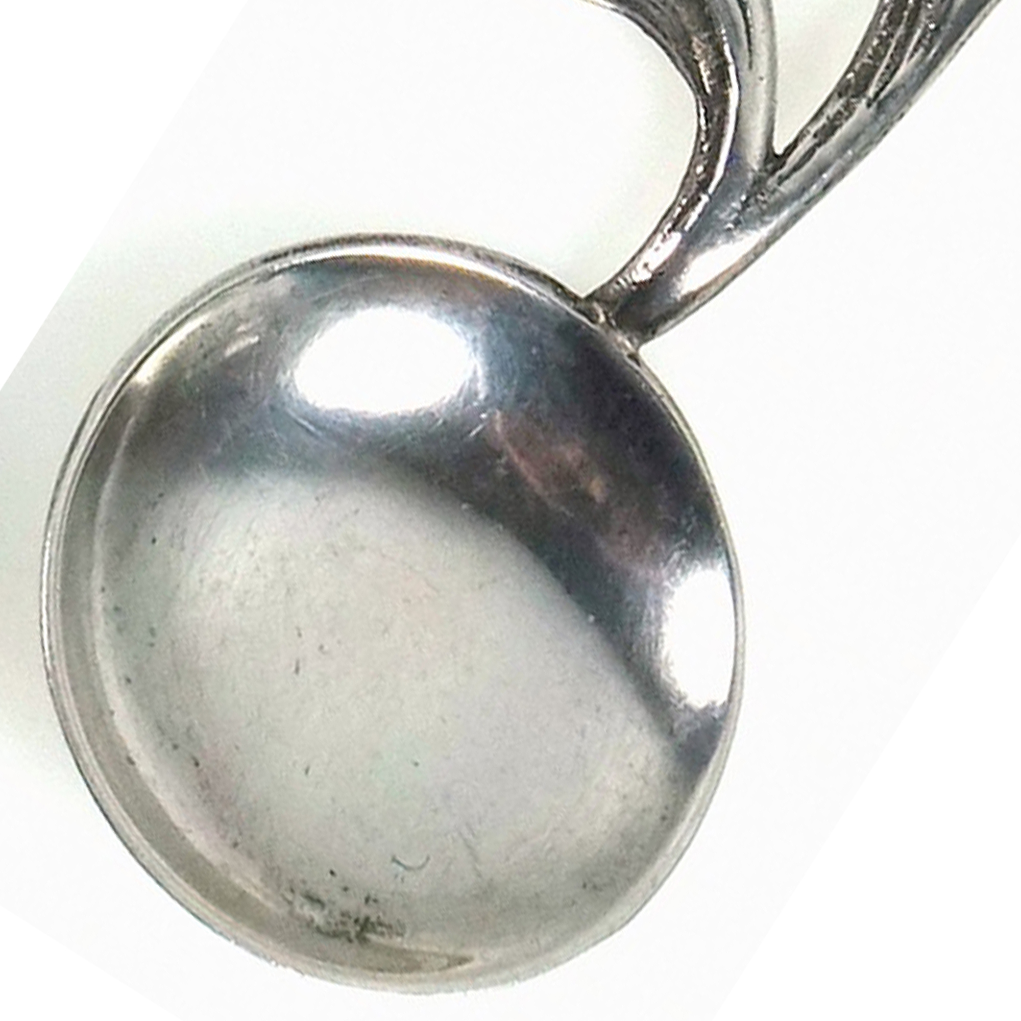 Art Nouveau design antique Scandinavian 830 solid silver cast Caddy Spoon 20g C.1940's