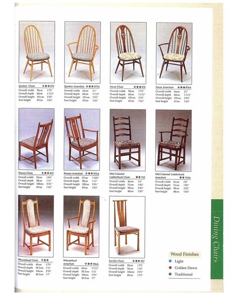 Set Of Six Ercol Windsor Quaker Back Dining Chairs In Light Finish.