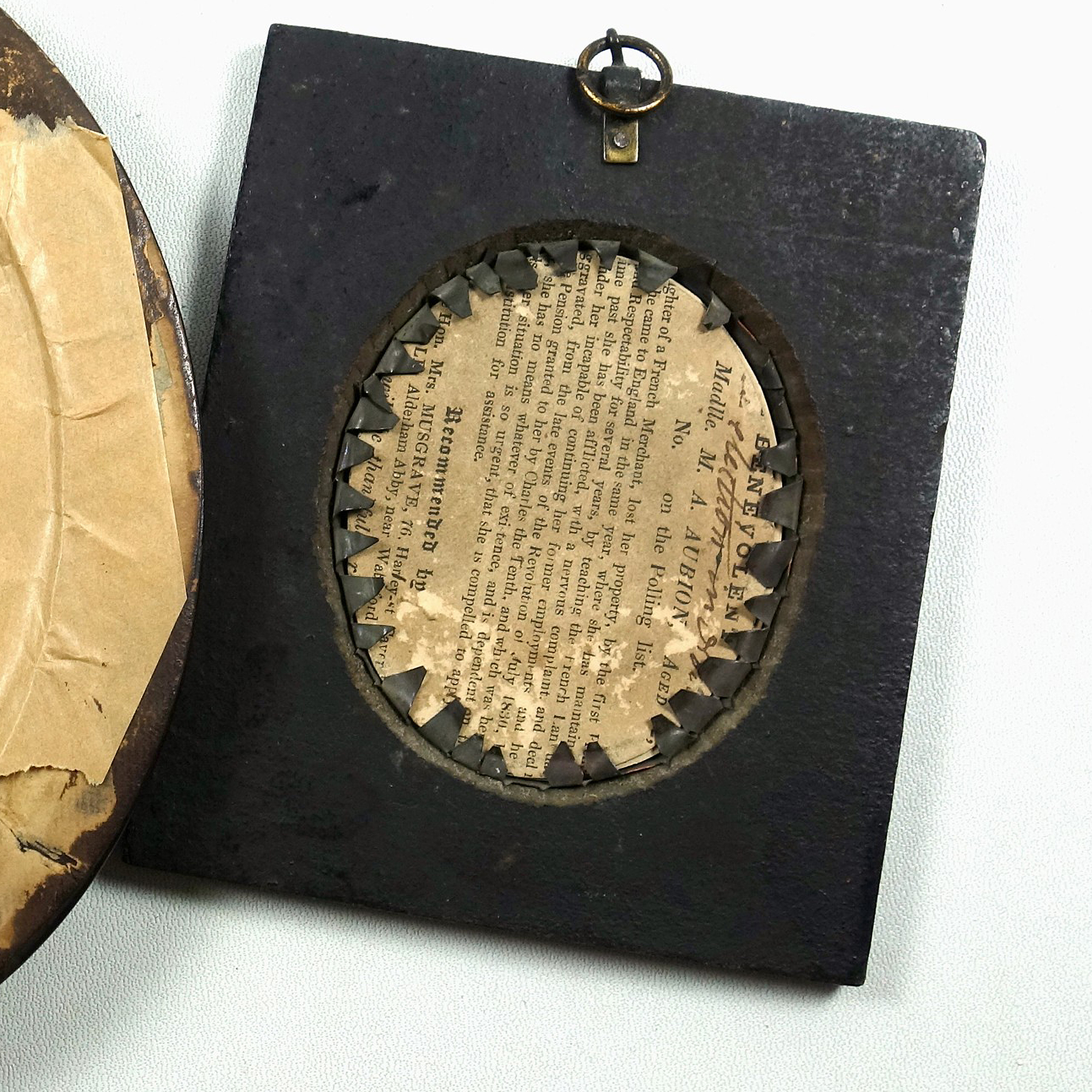 An antique Georgian /Victorian painted Portrait Miniature Silhouette C.1840