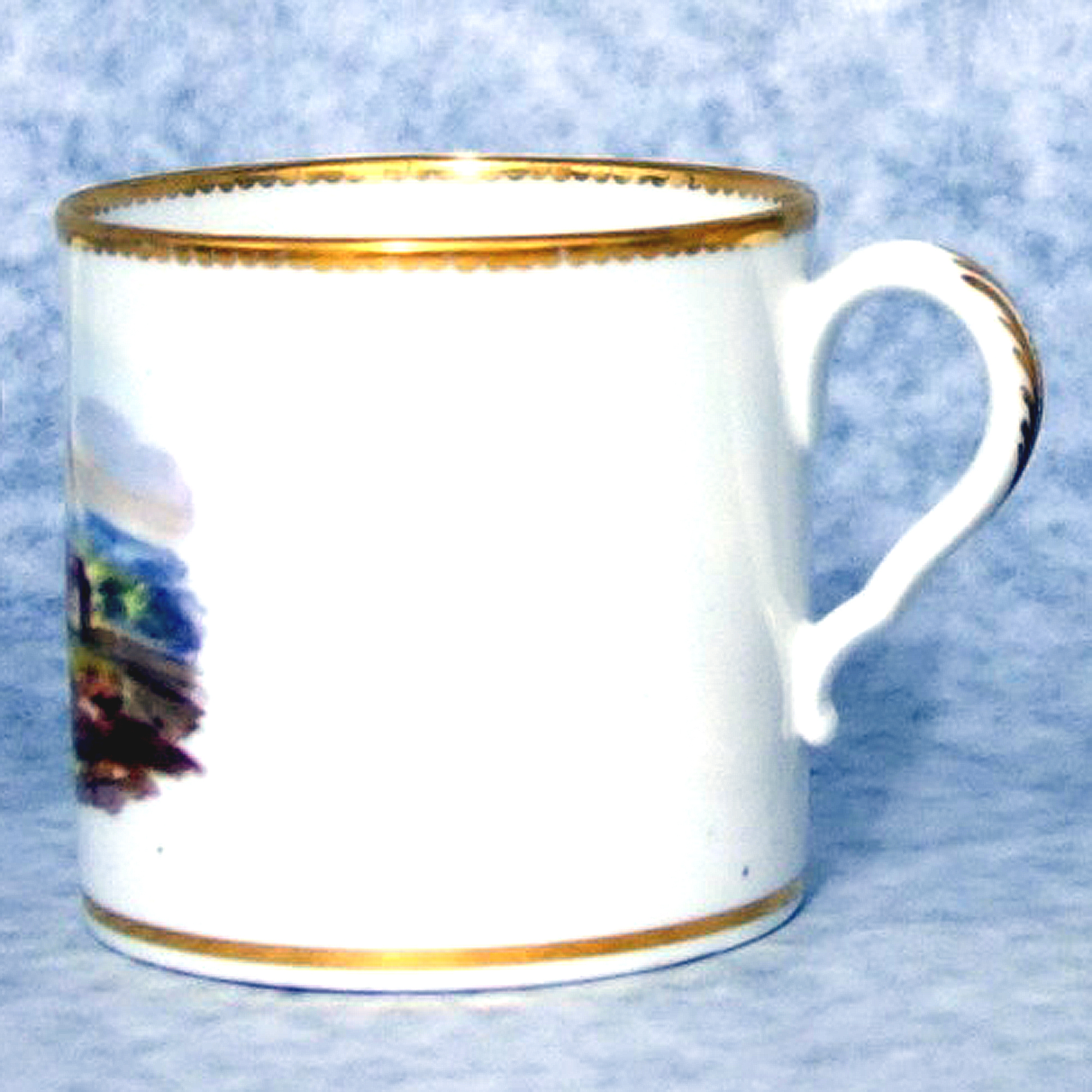 An antique Georgian Spode porcelain hand-painted Coffee Can & Saucer C.1812