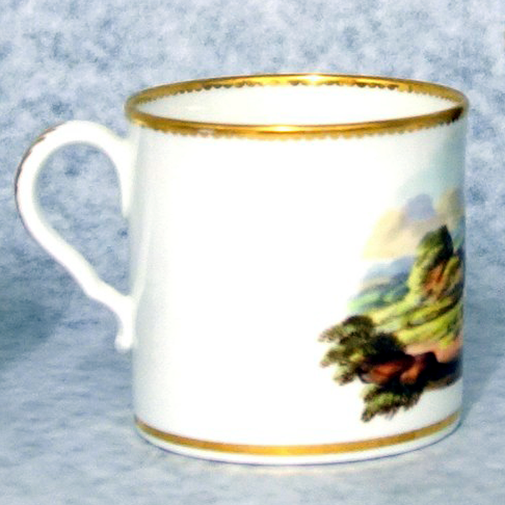 An antique Georgian Spode porcelain hand-painted Coffee Can & Saucer C.1812
