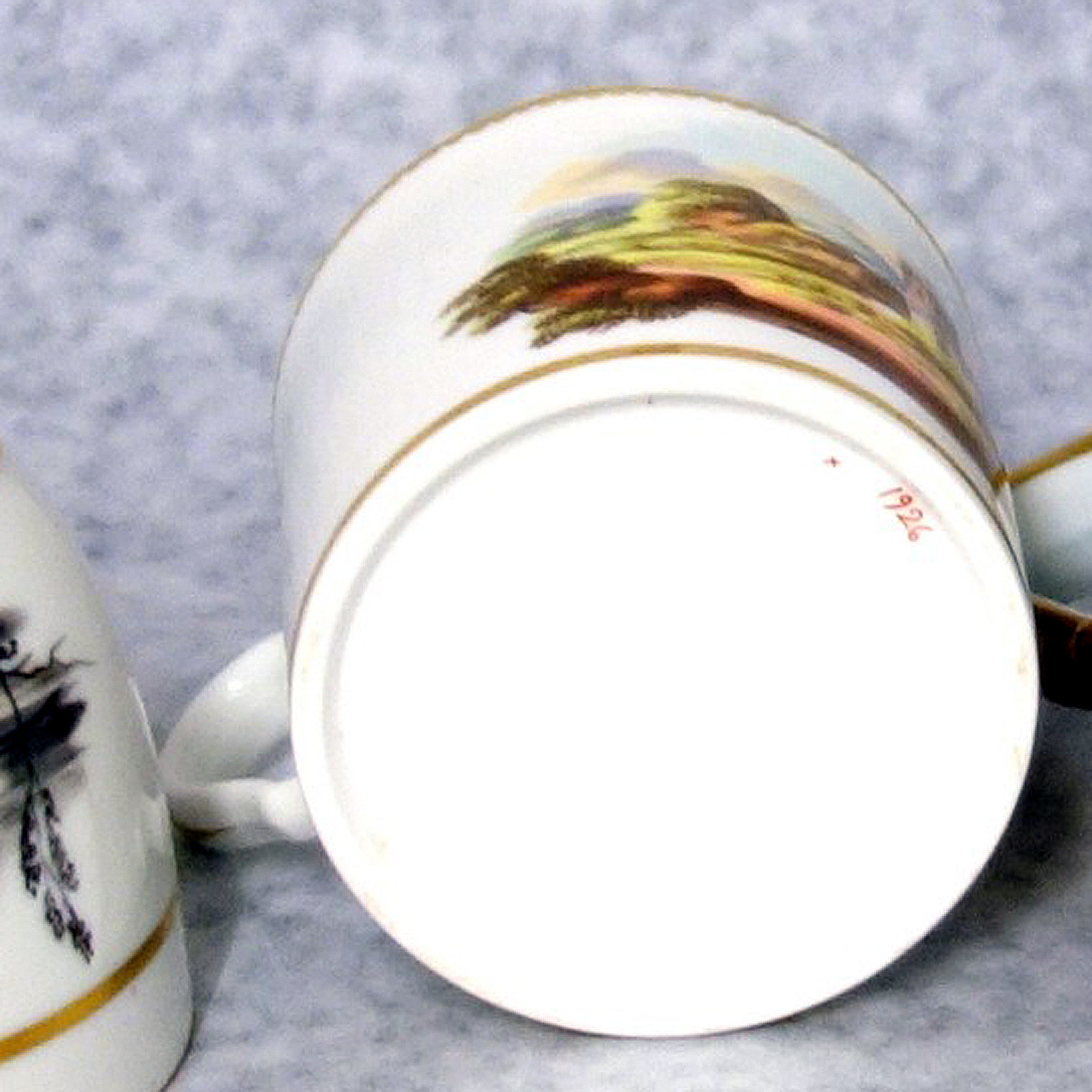 An antique Georgian Spode porcelain hand-painted Coffee Can & Saucer C.1812