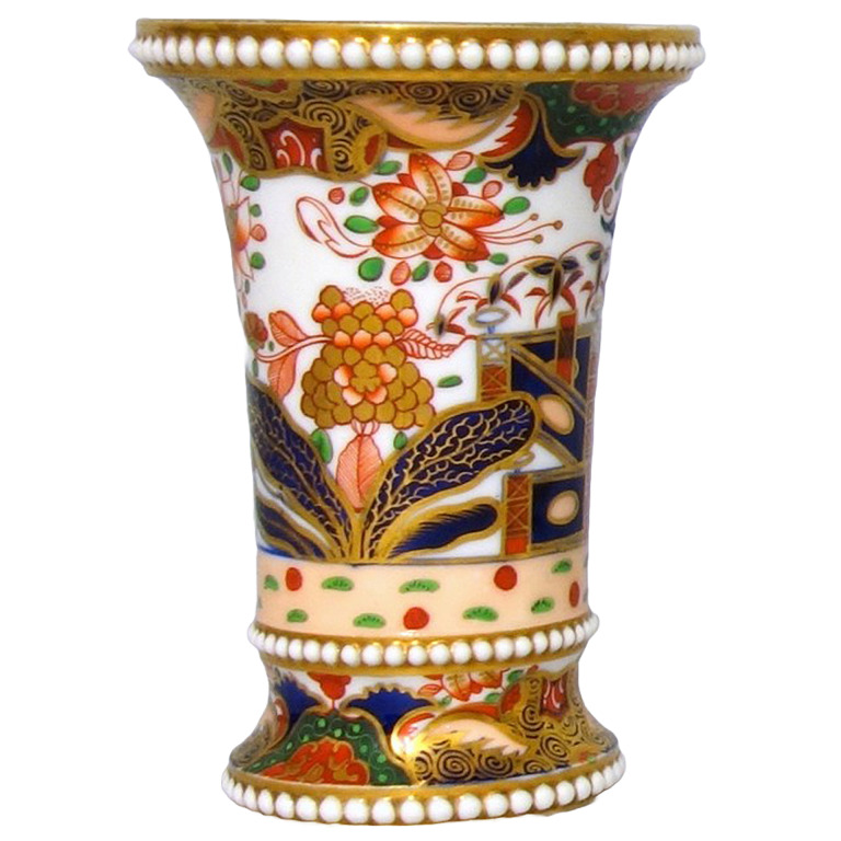 Antique Georgian Spode porcelain Japanese Imari hand painted Spill Vase C.1810